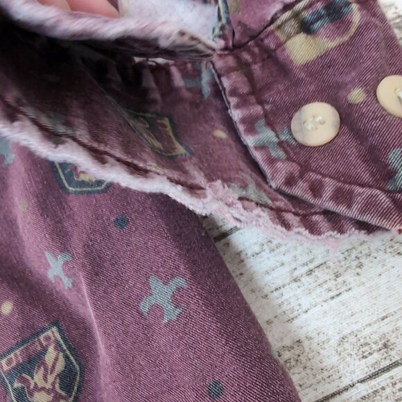 Ducks Unlimited Button-Down Shirt Burgundy Crest Pattern Cotton – Men’s M - Picture 2 of 7